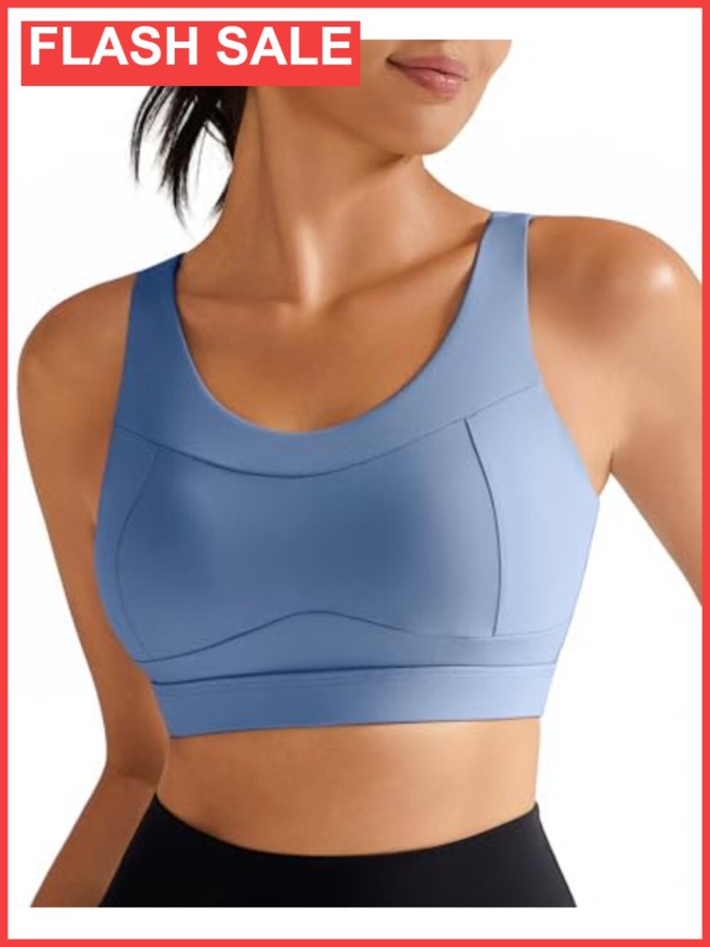 High Impact Racerback Sports Bra Longline Workout Crop Tank Top